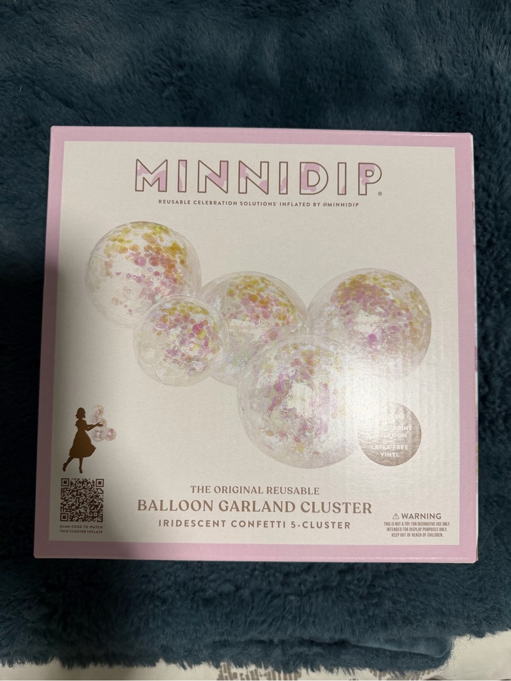 *NWT* Pink Iridescent Confetti Balloon Garland Cluster